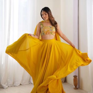 Yellow Color Pure Soft Georgette Lehenga Choli